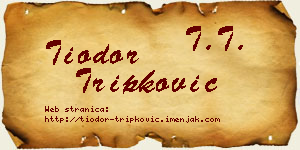 Tiodor Tripković vizit kartica